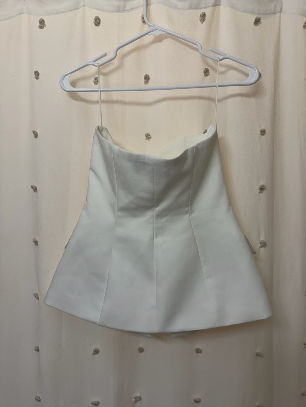 Zara Ivory Strapless Button Peplum Top - Picture 4 of 6